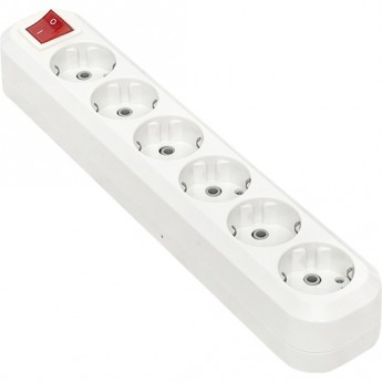 Колодка EKF 6 гнездс заземлением с выключателем 16А Эксперт