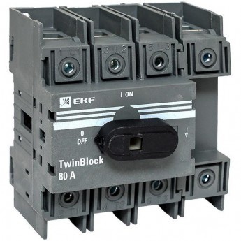 Рубильник EKF 80A 4P c рукояткой управления для прямой установки TwinBlock Рубильник EKF 80A 4P c рукояткой управления для прямой установки TwinBlock